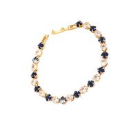 Stylish Geometric Pattern Chain Gold Plated Cubic Zirconia Stone Wristchain Adjustable Length Handchain Square Zirconia