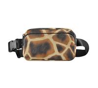 Stylish Giraffe Print Fanny Pack for Business Women Large Capacity with Adjustable Strap for Shopping Sports Work Animal Giraffe Skin Texture Print Khaki Black, Modern, Animal Giraffe Skin Texture