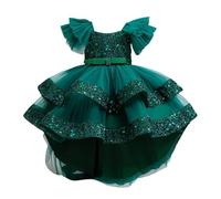 Stylish Girls Mesh Party Dress with Floral Embroidery for and Celebrations #1121