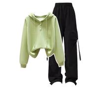 Stylish Girls Two Piece Outfit Set Featuring Cozy Hooded Sweatshirt and Relaxed Wide Leg Joggers for Teen Student Casual Wear 2PCS Baby Girl Clothes 11-12 Years 1 Year Old Boy 80'S Outfits Women