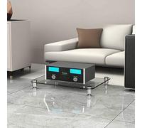 Stylish Glass Audio Rack Tower - 1Shelf HiFi Media Stand for Stereo Gaming Recording Meetings & Bedroom - Elegant Transparent Media Storage Solution