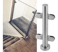 Stylish Glass Balustrade Posts for Attic Stairs & Deck Railing Round il Kit with Spigot Clamps Indoor/Outdoor Fence Poles for Modern Patio