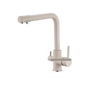 Stylish Gold Kitchen Faucet with Filter, Deck-Mount Drinking Water Mixer, Brass Filtered Tap, Easy Installation, Elegant Beige Finish for Modern Kitchens