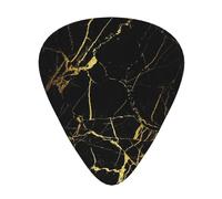 Stylish Gold Marbling Texture 12-Pack Guitar Picks Set – Unique Single-Sided Printed Picks With Abs Material For Acoustic, Electric Guitars & Ukuleles