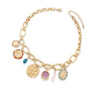 Stylish Gold Paperclip Necklace Adorned With Sun Moon And Star Charm A Versatile Accessory For Any Occasion Wear Women's Fashion Jewelry