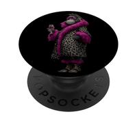 Stylish Gorilla Portrait Fashion Animal Wine Graphic Pink PopSockets Adhesive PopGrip