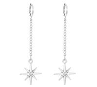 Stylish Gothic Jewelry Crucifix Star Drop Earrings Stitching Rivet Ear Buckles Edgy Spikes Elegant, M, Metal, No Gemstone