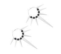 Stylish Gothic Jewelry Crucifix Star Earrings Stitching Rivet Ear Buckles Edgy Spikes Earrings Elegant Accessory Punk Styles Ear Jewelry