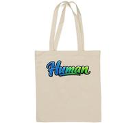 Stylish Gradient Human Typography Natural Cotton Tote Bag White