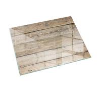 Stylish Graphic Hearth Glass Plate | Tempered Fireplace Floor Guard | Heatproof Log Burner Base | Decorative Spark Shield - 120x80cm (47.2×31.5 inch) - Natural wood boards