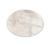 Stylish Graphic Hearth Glass Plate | Tempered Fireplace Floor Guard | Heatproof Log Burner Base | Decorative Spark Shield - fi90cm (35.4 inch) - Natural marble pattern