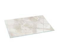 Stylish Graphic Hearth Glass Plate | Tempered Fireplace Floor Guard | Heatproof Log Burner Base | Decorative Spark Shield - 120x60cm (47.2×23.6 inch) - Natural marble pattern