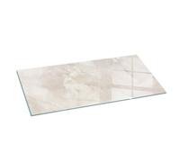 Stylish Graphic Hearth Glass Plate | Tempered Fireplace Floor Guard | Heatproof Log Burner Base | Decorative Spark Shield - 125x50cm (49.2×19.7 inch) - Natural marble pattern