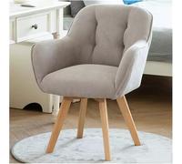 Stylish Gray Accent Chair with Sturdy Wood Legs Upholstered Velvet Armrests Ideal for Small Spaces Dining Room Club Lounge Office No Wheels