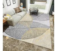 Stylish Gray Leaf Pattern Runner Rug 140x200CM - Indoor Carpet for Bedroom, Hallway, and Playroom - Perfect Home Decor for Girls' Spaces and Sports Areas