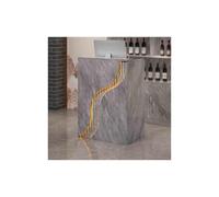 Stylish Gray LED Reception Desk - Compact 31.5" Front Counter for Store Hotel Office Checkout - Modern Retail Display Solution