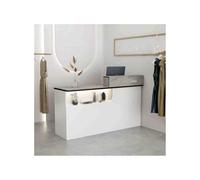 Stylish Gray Reception Desk - Modern Office Counter with Ample Storage & Versatile Design, Ideal Welcome Unit for Professional Spaces (120CM Left)