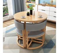 Stylish Gray Round Dining Table & Chair Set Space-Saving Small Office & Balcony Furniture Ideal for Living Room Decor & Leisure Negotiations