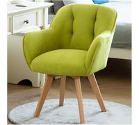 Stylish Green Accent Chair with Sturdy Wood Legs Velvet Armrests Upholstered Dining Chair for Small Spaces No Wheels Perfect for Club Lounge and Office Use