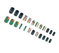 Stylish Green Shamrock False Nails Acrylic Stick On Full Covers Press On For Patrick's Day And Parties 24Pcs Irish Flag False Nail