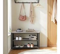 3-tier Shoe Bench Rack Storage Bench Shelf Shoes Cabinet Seater Vintage LBS73MB