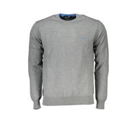 Stylish grey Jumper with round neckline made of cotton blend 3XL