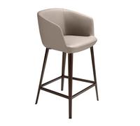 Angel Cerda Taupe Grey Leatherette Stool 56x53x91 cm, Brown Steel | Size: 56 x 53 x 91 cm Angel Cerda Taupe 56 x 53 x 91 cm
