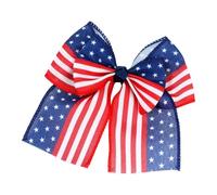 Stylish Hair Accessory with Star Stripe Design Double Bows Ideal Holiday Preschool Learning Tools