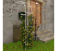 Stylish Half Garden Arch - Metal Rose Arch for Outdoor Decor Perfect for Climbing Plants & Tree Support White 240x240CM - Enhance Your Garden Aesthetics