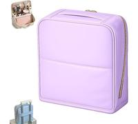 Stylish Handheld Partitioned Cosmetic Bag, Large Capacity Partitioned Cosmetic Organizer,Full Open Upright Compartments,Toiletry Bag Travel Makeup Bag,Water-Resistant Hung on A Suitcase (Purple)