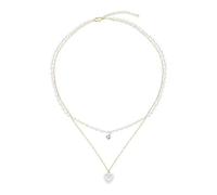 Stylish Heart And Pearls Necklace Double Layer Women Neck Jewelry Adjustable For A Timelesses Look Wedding Jewelry