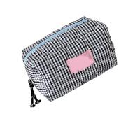 Stylish Heart Candy Checkered Portable Makeup Organizers Bag for Travel Toiletry Storage Portable Cosmetic Pouches Compact