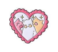 Stylish Heart Cats Brooch Jewelry Sturdy Metal Construction Versatile Wearable Accessory For Teen Girls Heart Shaped Cats Pin Alloy