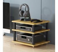 Stylish HIFI Audio CabinetAV Media Stand & Record Player RackShock-Absorbing Feet for Power Amplifier & Equipment StorageModern Design Furniture