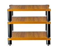 Stylish HiFi Rack AV Shelf3/4 Tier Wooden Turntable Stand High Storage Corner TV Unit Audio Furniture for Home Theater (60 x 50.5 x 48cm Wood Color)