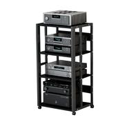 Stylish HiFi Turntable Stand 50x40x89cm - Floor-Standing Vinyl Record Player Rack with Movable Corner Storage Modern Black Phonograph Cabinet for Music Lovers