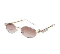 Stylish Hip Hop Rhinestones Sunglass Photo Props Metal Oval Frame Trendsetters Hip Hop Hipsters Props