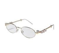 Stylish Hip Hop Rhinestones Sunglass Photo Props Metal Oval Frame Trendsetters Hip Hop Hipsters Props