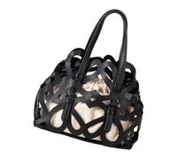 Stylish Hollow Out Bag With Secure Drawstring Inner Pocket Lightweight PU Handbag Spacious Capacity Adjustable Strap Korean Hollow Bag