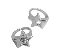Stylish Hollowed Star Rings Modern Star Elegant Finger Open For Daily Wear Parties Trendy Women's