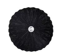 Stylish Home London Diamond Round Cushions Stitched Filled Crushed Velvet Beautiful Sofa Cushion Bed Cushion Small & Large (Black, 35 x 35 cm (18 x 18 In))