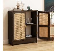 Stylish Home Router Storage Box Media CabinetConcealed Storage Solution Hollow Sides Design Dark Brown 80x70x25cm - Perfect for Clutter-Free Living Spaces