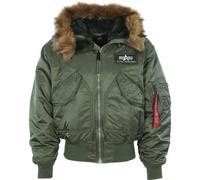 Stylish Hooded Bomber Jacket- male- Alpha Industries- Bomber Jackets- Green- M- Jackets M