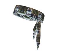 Stylish Husky Dog Print Sports Head Tie Bandanas - Unisex Workout Hair Band for Jogging, Cycling, Yoga, and More