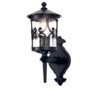 Stylish Ip23 Black Led Wall Sconce With E27 Socket For Outdoor Use