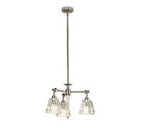 Stylish Ip44 3-Bulb Ceiling Light Fitting In Brushed Nickel With Led G9 Bulbs