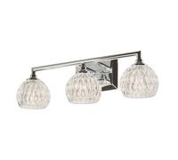 Stylish Ip44 3 Bulb Polished Chrome Wall Light Sconce With Led G9 Bulbs