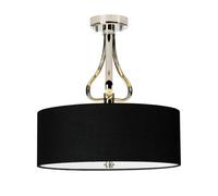 IP44 3 Bulb Semi Flush Light Black LampShade Bulb Inc Chrome LED G9 3.5W