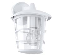 IP44 Outdoor Wall Light White & Glass Lantern 1 x 60W E27 Bulb Porch Lamp Down