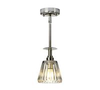 Stylish Ip44 Pendant Ceiling Light With Cut Glass Shade And Brushed Nickel Finish